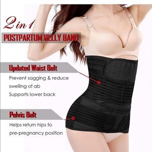 2 in 1 Postpartum Belly Wrap Waist/Pelvis- Back Support Girdle // NWOT